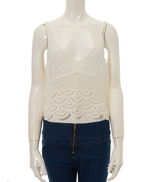 fifth(フィフス)の「レースデザインキャミソール(キャミソール・レディース・ピンク/キャメル/サックスブルー/ベージュ/ホワイト・MEDIUM)」の2枚目の写真