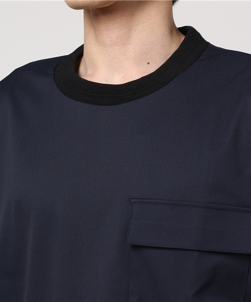 STUDIOUS（ステュディオス）の「STUDIOUS ギャバビッグポケットプルオーバーシャツ（Tシャツ/カットソー・メンズ・ネイビー/グレー・3/1/2）」の5枚目の写真
