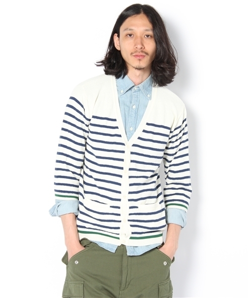 JOURNAL STANDARD(ジャーナルスタンダード)の「マリンボーダーカーデ △(カーディガン/ボレロ・メンズ・ホワイト系その他/グレー/ネイビー・MEDIUM/LARGE)」の4枚目の写真