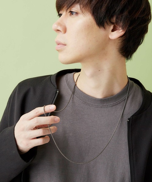 MONO-MART（モノマート）の「シングルチェーンロングネックレス（ネックレス・メンズ・ブラック/シルバー/ゴールド系その他/シルバー系その他/ゴールド/ブラック系その他・FREE）」の2枚目の写真