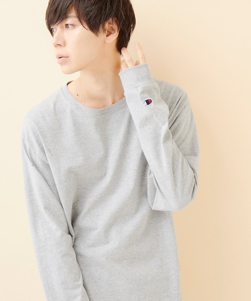 Champion（チャンピオン）の「Champion Authentic T-SHIRTS/ チャンピオン コットン Tシャツ ビッグシルエット (ロングスリーブ)（Tシャツ/カットソー・メンズ・ホワイト/ブラック/ネイビー/グレー/レッド/ロイヤルブルー・XL/XXL）」の3枚目の写真