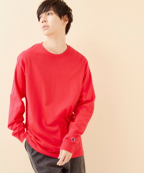 Champion（チャンピオン）の「Champion Authentic T-SHIRTS/ チャンピオン コットン Tシャツ ビッグシルエット (ロングスリーブ)（Tシャツ/カットソー・メンズ・ホワイト/ブラック/ネイビー/グレー/レッド/ロイヤルブルー・XL/XXL）」の6枚目の写真