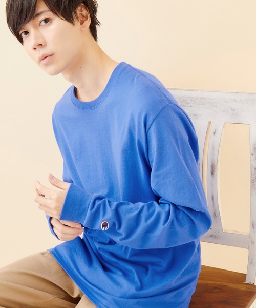 Champion（チャンピオン）の「Champion Authentic T-SHIRTS/ チャンピオン コットン Tシャツ ビッグシルエット (ロングスリーブ)（Tシャツ/カットソー・メンズ・ホワイト/ブラック/ネイビー/グレー/レッド/ロイヤルブルー・XL/XXL）」の5枚目の写真