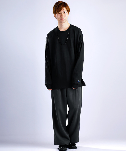 Champion（チャンピオン）の「Champion Authentic T-SHIRTS/ チャンピオン コットン Tシャツ ビッグシルエット (ロングスリーブ)（Tシャツ/カットソー・メンズ・ホワイト/ブラック/ネイビー/グレー/レッド/ロイヤルブルー・XL/XXL）」の16枚目の写真