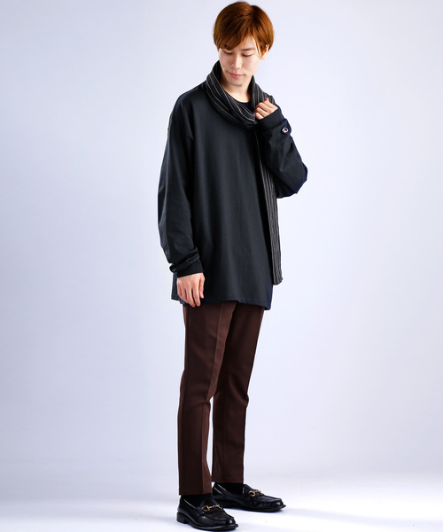 Champion（チャンピオン）の「Champion Authentic T-SHIRTS/ チャンピオン コットン Tシャツ ビッグシルエット (ロングスリーブ)（Tシャツ/カットソー・メンズ・ホワイト/ブラック/ネイビー/グレー/レッド/ロイヤルブルー・XL/XXL）」の20枚目の写真