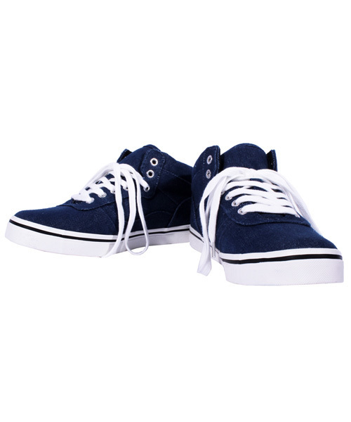 8(eight)(エイト)の「ミドルカット デニムスニーカー キャンバス(スニーカー・メンズ・ブラック/グレー/インディゴブルー・25.5cm/26.5cm/25.0cm/26.0cm/27.0cm/28.0cm)」の1枚目の写真