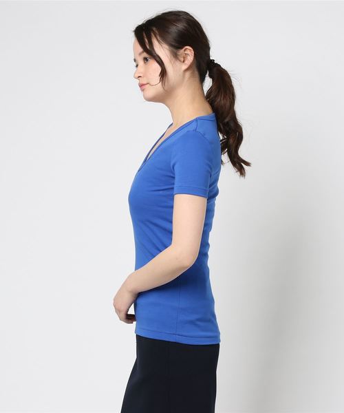 [プチバトー] Vネック 半袖 Tシャツ レディース 5340704 MEDIUM ネイビー並行輸入品　送料無料 | [プチバトー] ライトジャージーVネック 半袖 Tシャツ