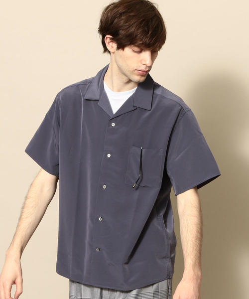 BEAUTY&YOUTH UNITED ARROWS(ビューティーアンドユースユナイテッドアローズ)の「【WEB限定】 by ポリエステルタフタ オープンカラー シャツ(シャツ/ブラウス・メンズ・ダークグレー/ベージュ・SMALL/X-LARGE/MEDIUM/LARGE)」の4枚目の写真