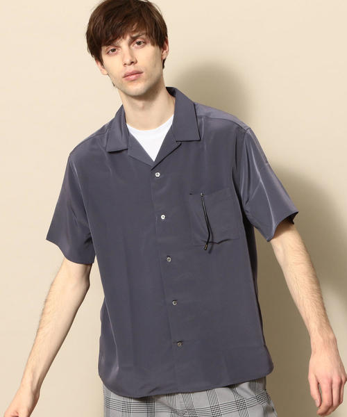 BEAUTY&YOUTH UNITED ARROWS(ビューティーアンドユースユナイテッドアローズ)の「【WEB限定】 by ポリエステルタフタ オープンカラー シャツ(シャツ/ブラウス・メンズ・ダークグレー/ベージュ・SMALL/X-LARGE/MEDIUM/LARGE)」の3枚目の写真