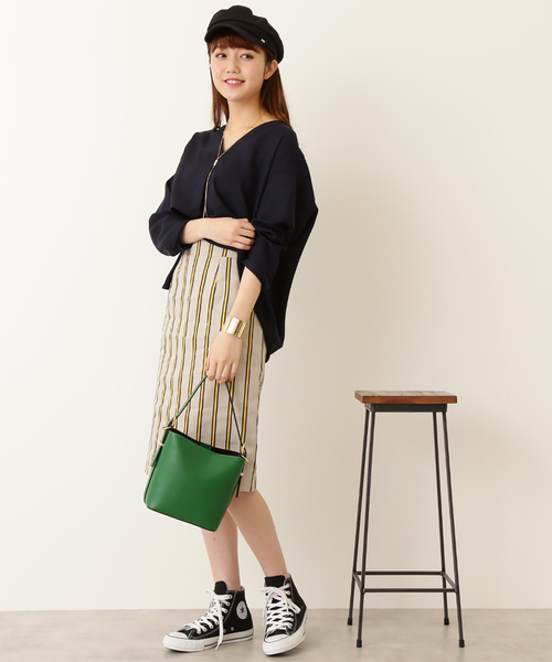 N.（N. Natural Beauty Basic）（エヌエヌナチュラルビューティーベーシック）の「◆麻ストライプタイトスカート（スカート・レディース・ベージュ系その他/ブルー系その他・MEDIUM）」の3枚目の写真