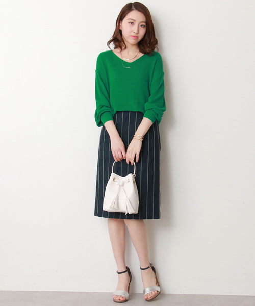 N.（N. Natural Beauty Basic）（エヌエヌナチュラルビューティーベーシック）の「◆麻ストライプタイトスカート（スカート・レディース・ベージュ系その他/ブルー系その他・MEDIUM）」の11枚目の写真