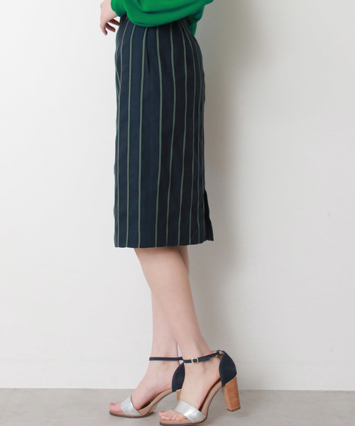 N.（N. Natural Beauty Basic）（エヌエヌナチュラルビューティーベーシック）の「◆麻ストライプタイトスカート（スカート・レディース・ベージュ系その他/ブルー系その他・MEDIUM）」の13枚目の写真