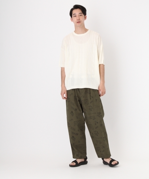 niko and...（ニコアンド）の「アラン柄半袖プルオーバーニット（ニット/セーター・メンズ・ネイビー/グレー/アイボリー・MEDIUM/LARGE）」の8枚目の写真