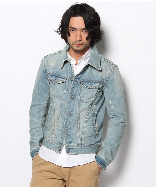 goa(ゴア)の「セルビッチブロークンデニムJK(デニムジャケット・メンズ・ブラック/インディゴブルー・1/2)」の3枚目の写真