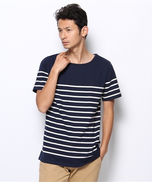 WEGO（ウィゴー）の「WEGO/パネルボーダーTee（S）（Tシャツ/カットソー・メンズ・ネイビー/ブルー系その他/ロイヤルブルー/レッド/トリコロール・MEDIUM/LARGE）」の2枚目の写真