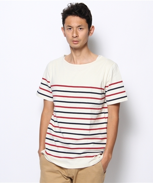 WEGO（ウィゴー）の「WEGO/パネルボーダーTee（S）（Tシャツ/カットソー・メンズ・ネイビー/ブルー系その他/ロイヤルブルー/レッド/トリコロール・MEDIUM/LARGE）」の5枚目の写真