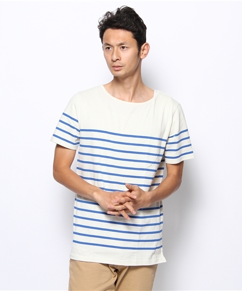 WEGO（ウィゴー）の「WEGO/パネルボーダーTee（S）（Tシャツ/カットソー・メンズ・ネイビー/ブルー系その他/ロイヤルブルー/レッド/トリコロール・MEDIUM/LARGE）」の3枚目の写真