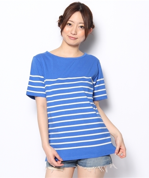 WEGO（ウィゴー）の「WEGO/パネルボーダーTee（S）（Tシャツ/カットソー・メンズ・ネイビー/ブルー系その他/ロイヤルブルー/レッド/トリコロール・MEDIUM/LARGE）」の12枚目の写真