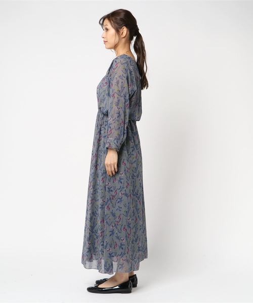 NOMBRE IMPAIR（ノンブルアンペール）の「ボタニカルプリント マキシ丈ワンピース（ワンピース・レディース・パープル/カーキ・FREE）」の10枚目の写真