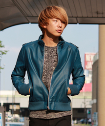 WEGO | WEGO/フェイクレザーシングルライダースジャケット(ライダースジャケット)