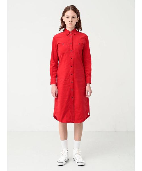 koe×THOM BROWNE（コエトムブラウン）の「WOMENS SHIRTDRESS（シャツワンピース・レディース・レッド/ブルー・MEDIUM/SMALL/LARGE）」の15枚目の写真