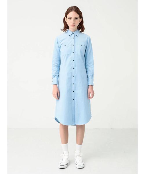 koe×THOM BROWNE（コエトムブラウン）の「WOMENS SHIRTDRESS（シャツワンピース・レディース・レッド/ブルー・MEDIUM/SMALL/LARGE）」の16枚目の写真