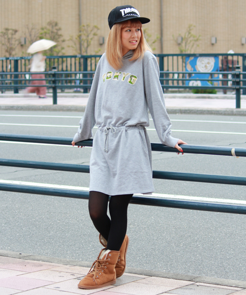 WEGO（ウィゴー）の「WEGO/TOKYOパーカーワンピース（ワンピース・レディース・ネイビー/杢グレー・FREE）」の11枚目の写真