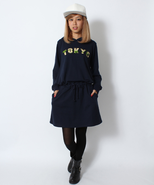 WEGO（ウィゴー）の「WEGO/TOKYOパーカーワンピース（ワンピース・レディース・ネイビー/杢グレー・FREE）」の12枚目の写真