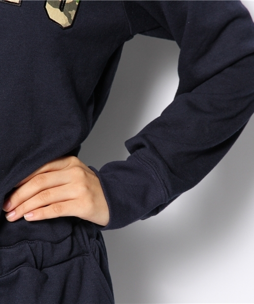 WEGO（ウィゴー）の「WEGO/TOKYOパーカーワンピース（ワンピース・レディース・ネイビー/杢グレー・FREE）」の8枚目の写真