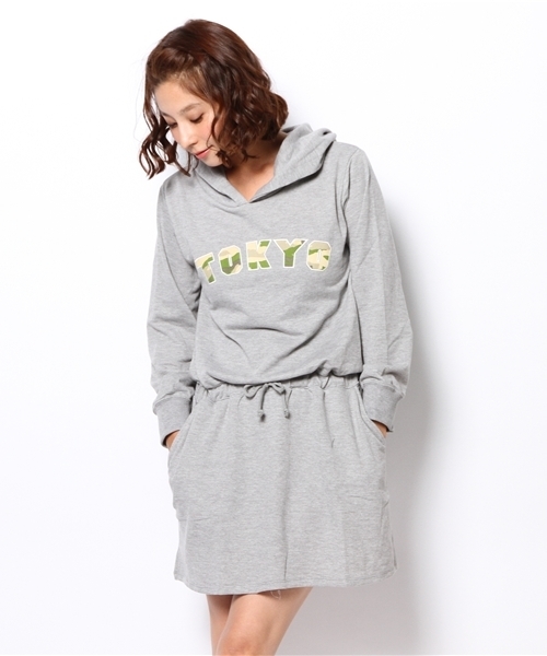 WEGO（ウィゴー）の「WEGO/TOKYOパーカーワンピース（ワンピース・レディース・ネイビー/杢グレー・FREE）」の15枚目の写真