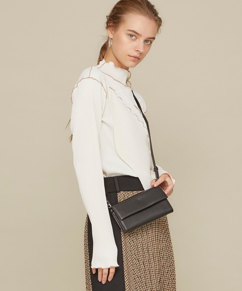 YAHKI（ヤーキ）の「【YAHKI(ヤーキ)】《STUDIOUS別注》お財布ショルダーミニバッグ YH-246（ショルダーバッグ・レディース・ブラック/ベージュ・FREE）」の14枚目の写真