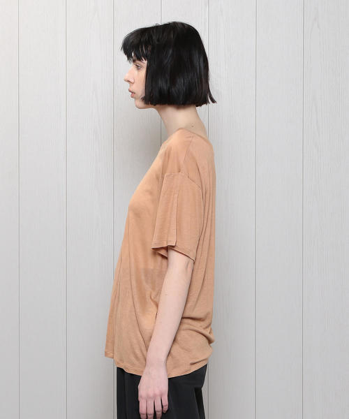 BASERANGE（ベースレンジ）の「＜BASERANGE＞LOOSE T-SHIRT/Tシャツ（Tシャツ/カットソー・レディース・ナチュラル/ブラック・SMALL/MEDIUM/FREE）」の14枚目の写真