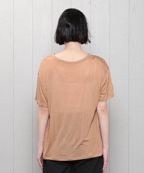 BASERANGE（ベースレンジ）の「＜BASERANGE＞LOOSE T-SHIRT/Tシャツ（Tシャツ/カットソー・レディース・ナチュラル/ブラック・SMALL/MEDIUM/FREE）」の3枚目の写真