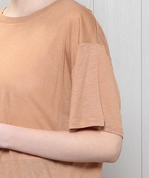 BASERANGE（ベースレンジ）の「＜BASERANGE＞LOOSE T-SHIRT/Tシャツ（Tシャツ/カットソー・レディース・ナチュラル/ブラック・SMALL/MEDIUM/FREE）」の5枚目の写真