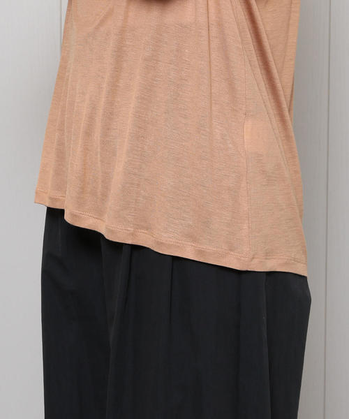 BASERANGE（ベースレンジ）の「＜BASERANGE＞LOOSE T-SHIRT/Tシャツ（Tシャツ/カットソー・レディース・ナチュラル/ブラック・SMALL/MEDIUM/FREE）」の6枚目の写真