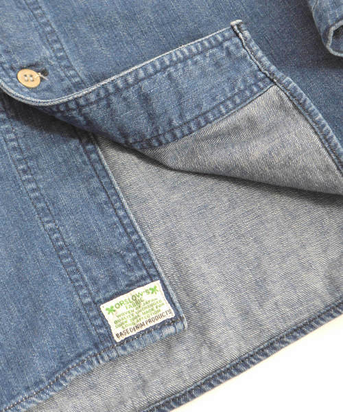 orSlow（オアスロウ）の「orSlow/オアスロウ NO COLLAR DENIM SHIRT（シャツ/ブラウス・メンズ・ブルー・2/4/3）」の9枚目の写真