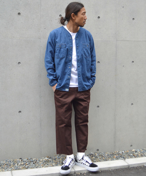 orSlow（オアスロウ）の「orSlow/オアスロウ NO COLLAR DENIM SHIRT（シャツ/ブラウス・メンズ・ブルー・2/4/3）」の13枚目の写真