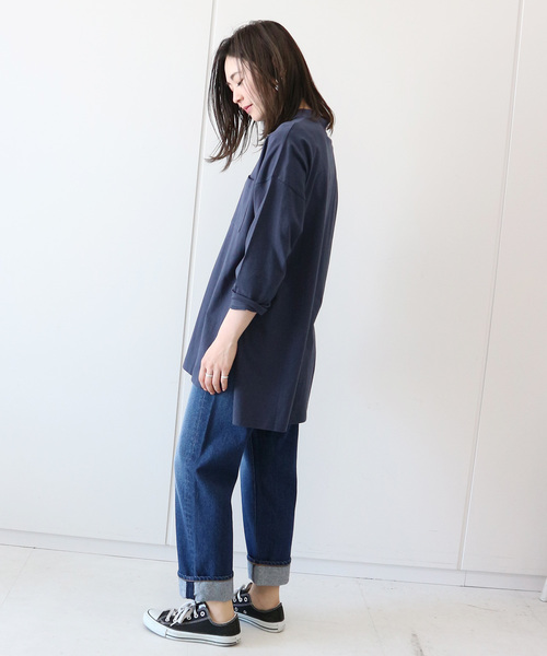AMERICAN HOLIC（アメリカンホリック）の「ポケット付カットチュニック1（Tシャツ/カットソー・レディース・ブラック/ネイビー/ホワイト系その他/カーキ・FREE）」の11枚目の写真