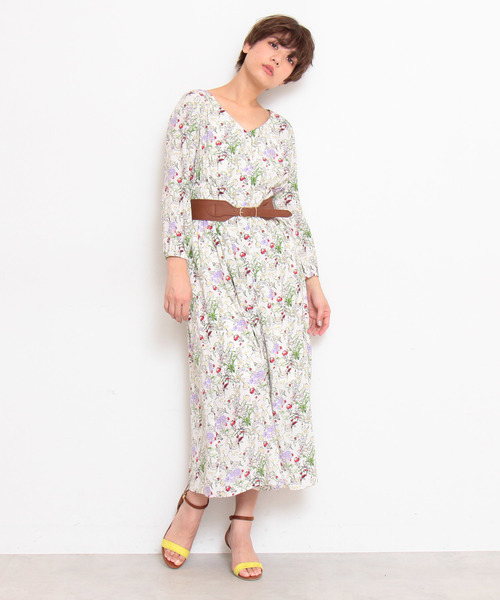 FREE'S MART（フリーズマート）の「スプリングフラワーワンピース（ワンピース・レディース・ホワイト系その他/イエロー系その他/ダークネイビー・FREE）」の6枚目の写真