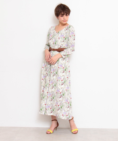 FREE'S MART（フリーズマート）の「スプリングフラワーワンピース（ワンピース・レディース・ホワイト系その他/イエロー系その他/ダークネイビー・FREE）」の8枚目の写真