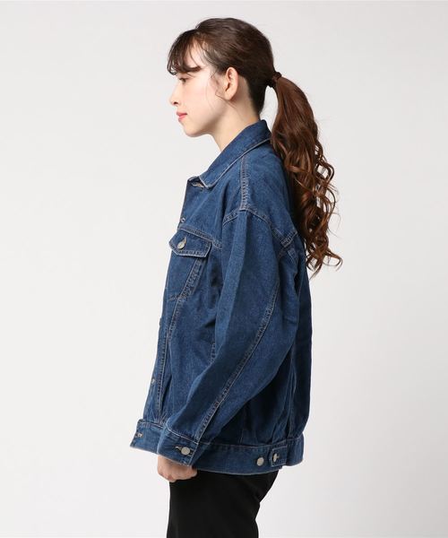 WEGO（ウィゴー）の「WEGO/タックBIG Gジャン（デニムジャケット・レディース・インディゴブルー/ダークインディゴブルー/ライトインディゴブルー・FREE）」の6枚目の写真