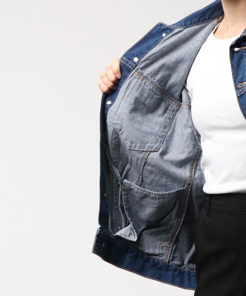 WEGO（ウィゴー）の「WEGO/タックBIG Gジャン（デニムジャケット・レディース・インディゴブルー/ダークインディゴブルー/ライトインディゴブルー・FREE）」の4枚目の写真