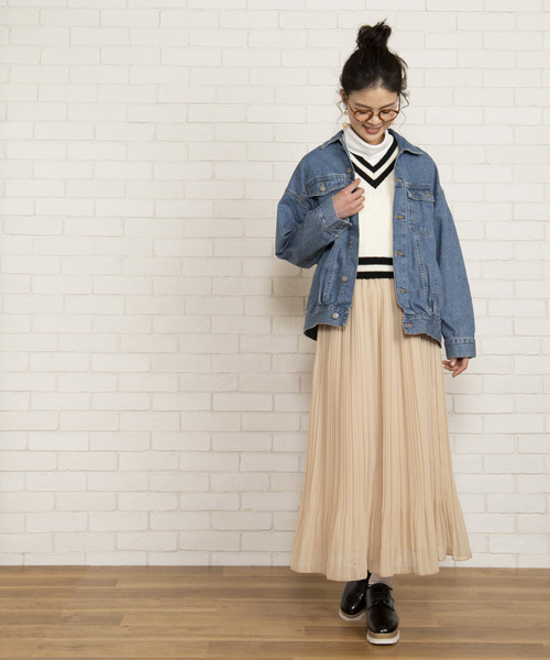 WEGO（ウィゴー）の「WEGO/タックBIG Gジャン（デニムジャケット・レディース・インディゴブルー/ダークインディゴブルー/ライトインディゴブルー・FREE）」の13枚目の写真