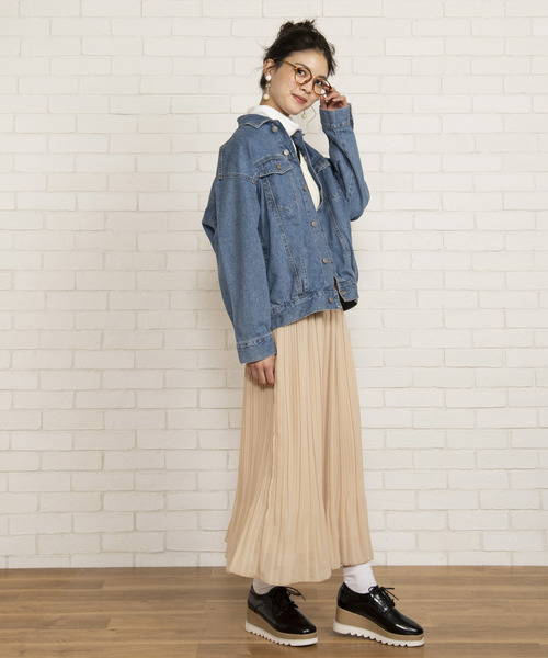 WEGO（ウィゴー）の「WEGO/タックBIG Gジャン（デニムジャケット・レディース・インディゴブルー/ダークインディゴブルー/ライトインディゴブルー・FREE）」の15枚目の写真