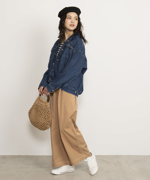 WEGO（ウィゴー）の「WEGO/タックBIG Gジャン（デニムジャケット・レディース・インディゴブルー/ダークインディゴブルー/ライトインディゴブルー・FREE）」の10枚目の写真