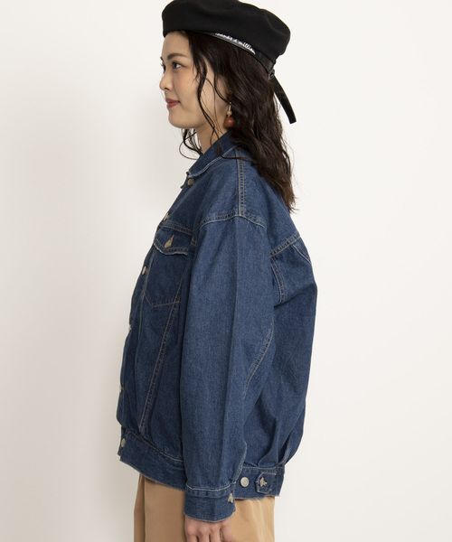 WEGO（ウィゴー）の「WEGO/タックBIG Gジャン（デニムジャケット・レディース・インディゴブルー/ダークインディゴブルー/ライトインディゴブルー・FREE）」の9枚目の写真