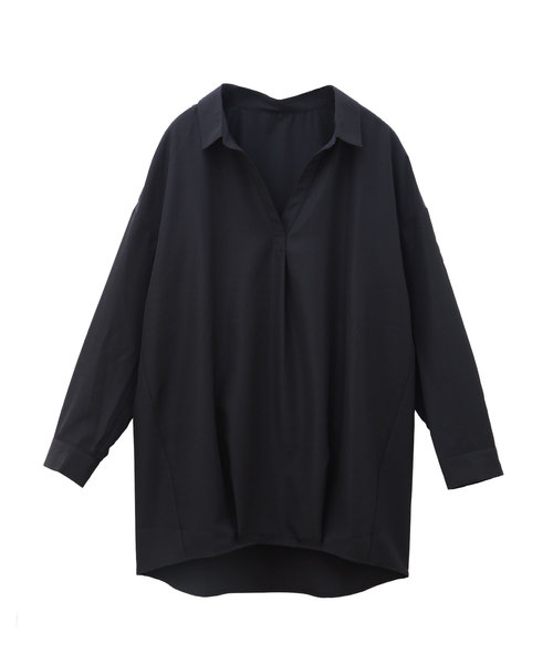 Luz Llena(ラズレナ)の「エステルブロードスキッパーシャツ(シャツ/ブラウス・レディース・ブラック/オフホワイト/グレイッシュベージュ・MEDIUM)」の3枚目の写真