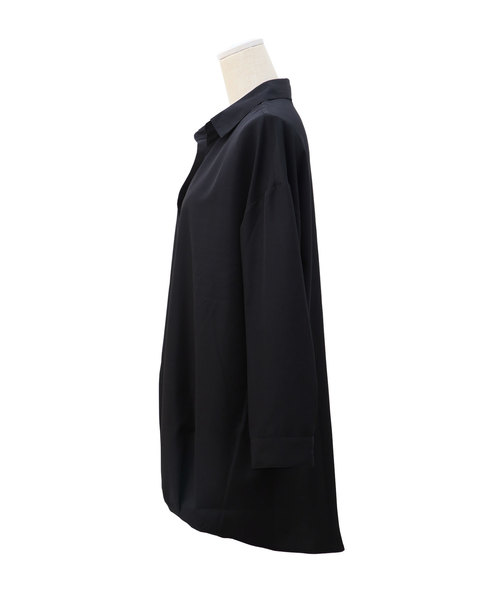 Luz Llena(ラズレナ)の「エステルブロードスキッパーシャツ(シャツ/ブラウス・レディース・ブラック/オフホワイト/グレイッシュベージュ・MEDIUM)」の5枚目の写真