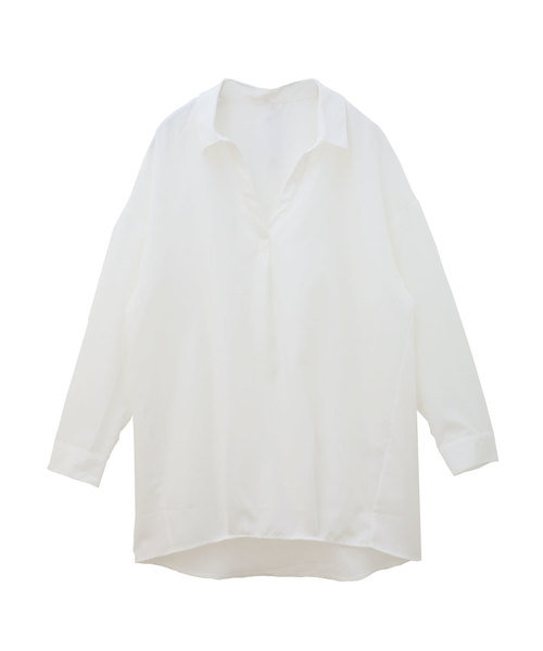 Luz Llena(ラズレナ)の「エステルブロードスキッパーシャツ(シャツ/ブラウス・レディース・ブラック/オフホワイト/グレイッシュベージュ・MEDIUM)」の9枚目の写真