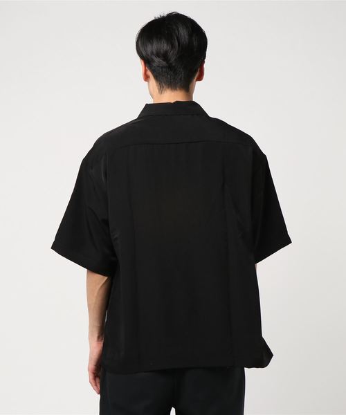 おしゃれスタ(オシャレスタ)の「ビッグシルエットプルオーバージップアップ半袖シャツ(IR)(シャツ/ブラウス・メンズ・ブラック/ベージュ/ネイビー/グレー/カーキ/テラコッタ・M/L/XL)」の8枚目の写真